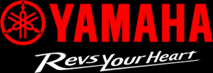 The Yamaha Revs Your Heart logo with a black background, the Yamaha Logo in Red and Revs Your Heart tagline in white